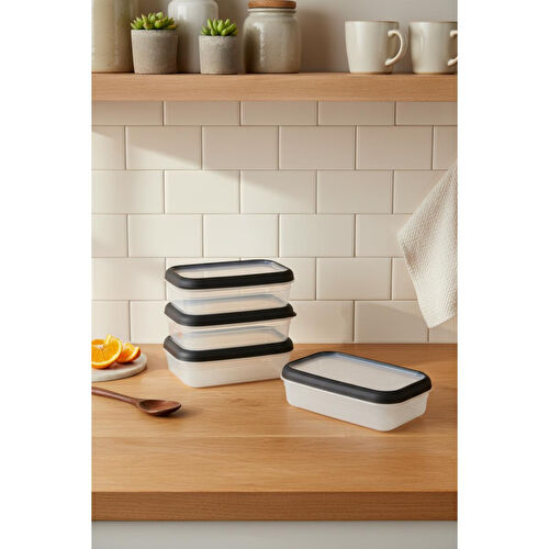 Bernardo Hide Plus 4'lü Saklama Kabı 700 Ml Siyah