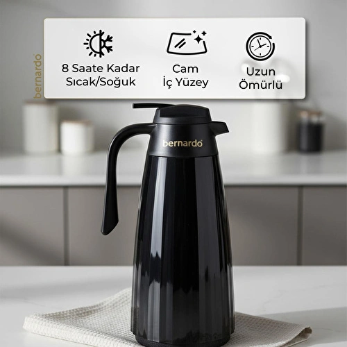 Bernardo Velana Cam Termos Siyah 1.5 Litre