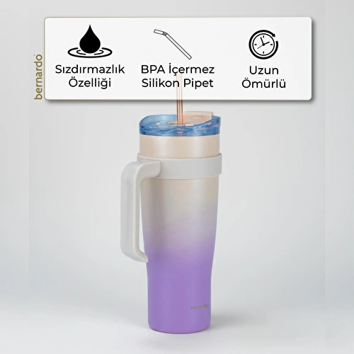 Bernardo Alto Pipetli Termos Bardak Pembe 1000ml