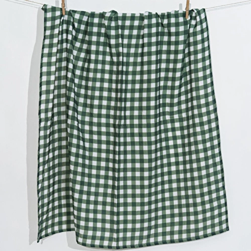 Itsy Bitsy Kids Petit Fleur Green Check , Müslin Bebek Örtüsü , 70x70 Cm