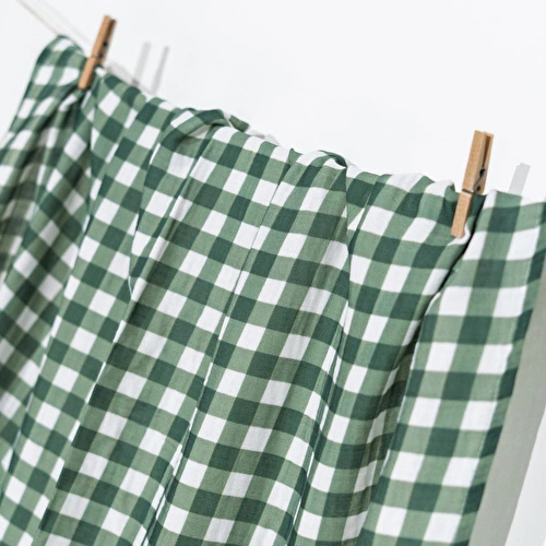 Itsy Bitsy Kids Petit Fleur Green Check , Müslin Bebek Örtüsü , 70x70 Cm