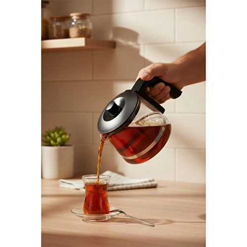 Bernardo Venedik Cam Demlikli Çay Makinesi Siyah