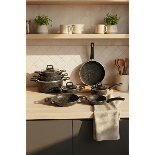 Bernardo Anita 13 Parça Tencere Seti Siyah