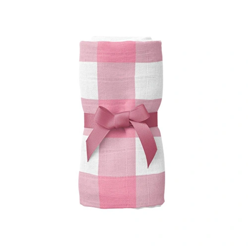 Itsy Bitsy Kids Bird Of Life Pink Check , Müslin Bebek Örtüsü , 70x70 Cm