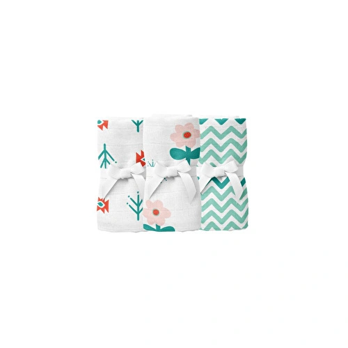 Itsy Bitsy Kids Big Flower Blossom , Müslin Ağız Mendili , 40x40 Cm 6'lı Set