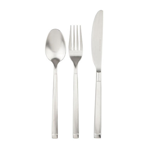 Mudo Home Elegant Line 18 Parça Çatal Kaşik Biçak Takimi Mat Gümüş