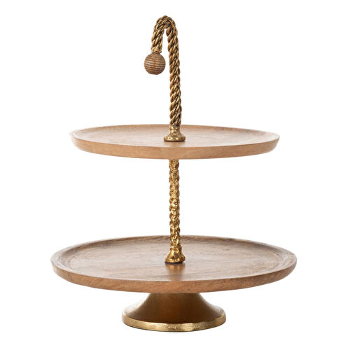 Mudo Home Wooden Dekorati̇f Kek Standi 40 Cm