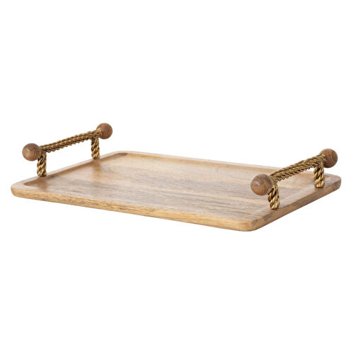 Mudo Home Wooden Dekorati̇f Tepsi̇ 40x25 Cm
