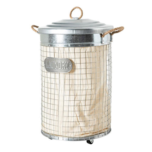 Mudo Home River Kapakli Metal Çamaşir Sepeti̇ 37x57