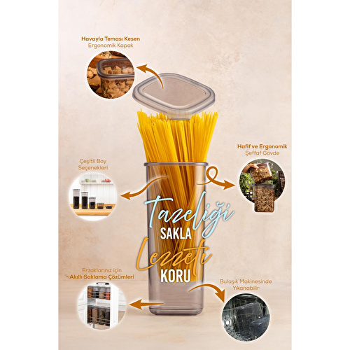 Vienev Etiketli 25'li Set Bakliyat Saklama Kabı Antrasit