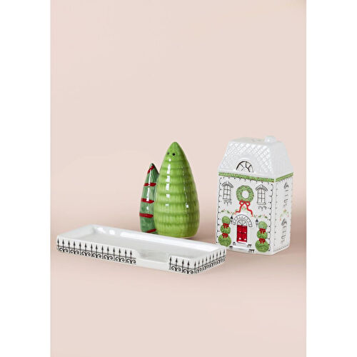 The Mia Yılbaşı Temalı Tuzluk Biberlik 3 Parça