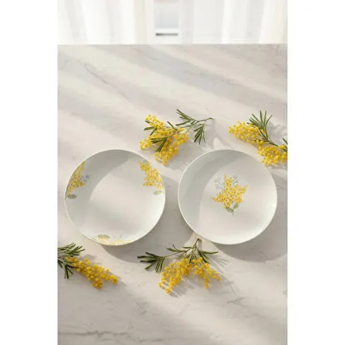 Rakle Mimosa Seramik 4'lü Pasta Tabağı Seti 19 Cm