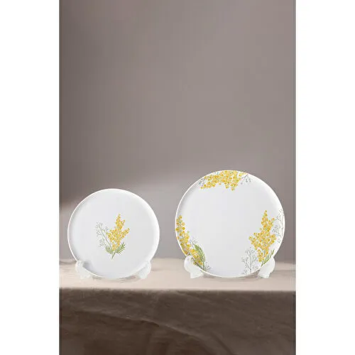Rakle Mimosa Seramik 4'lü Pasta Tabağı Seti 19 Cm
