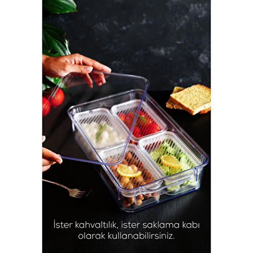 Vienev 5 Bölmeli Çok Amaçlı Kapaklı Şeffaf Saklama Kabı Seti Vienev 5 Bölmeli Çok Amaçlı Kapaklı Şeffaf Saklama Kabı Seti