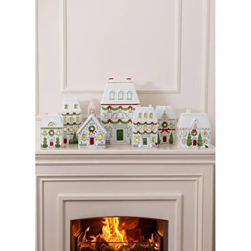 The Mia Dekoratif Kurabiye Kavanozu Ev 19x12x30 Cm