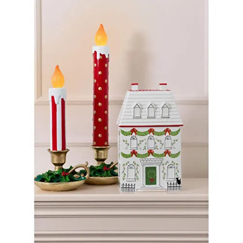 The Mia Dekoratif Led Işıklı Mum 18x18x51 Cm The Mia Dekoratif Led Işıklı Mum 18x18x51 Cm