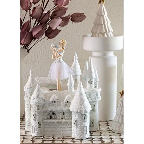 The Mia Prenses Şatosu Led Işıklı Müzik Kutusu 30x26x19cm The Mia Prenses Şatosu Led Işıklı Müzik Kutusu 30x26x19cm