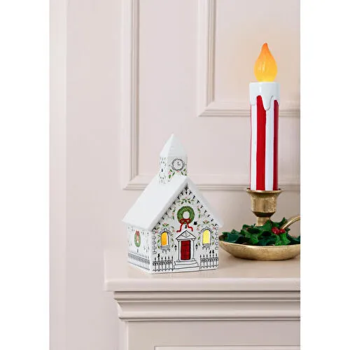 The Mia Dekoratif Led Işıklı Ev Biblo 13x11x22 Cm The Mia Dekoratif Led Işıklı Ev Biblo 13x11x22 Cm