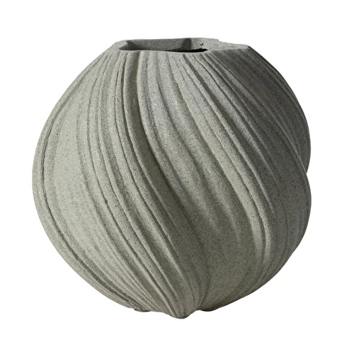 Mudo Home Spiral Vazo Bej 34x32cm
