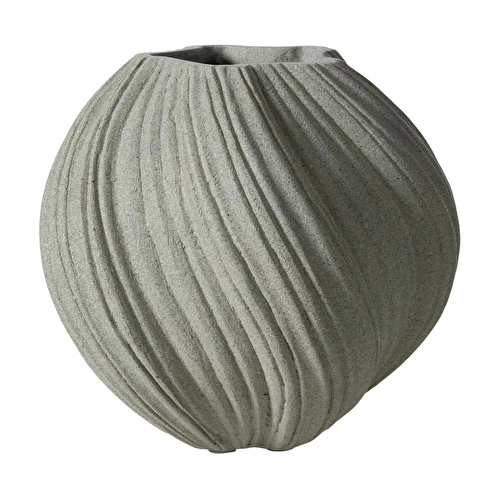Mudo Home Spiral Vazo Bej 34x32cm