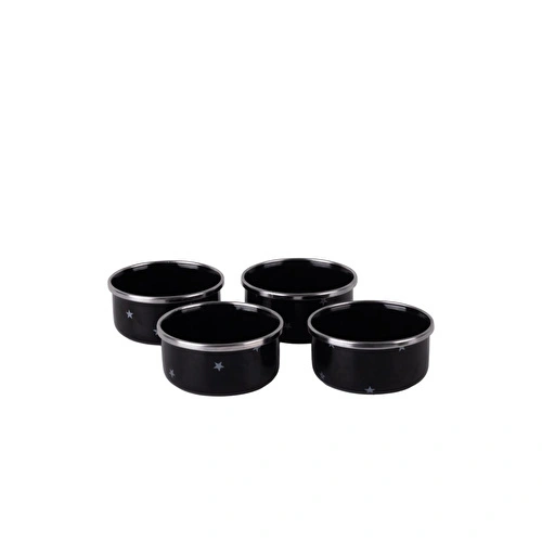 Emaylab Star Emaye 4’lü Kase Çerezlik, Kahvaltılık, Reçellik, Zeytinlik, Sunumluk Seti 8cm 200 Ml