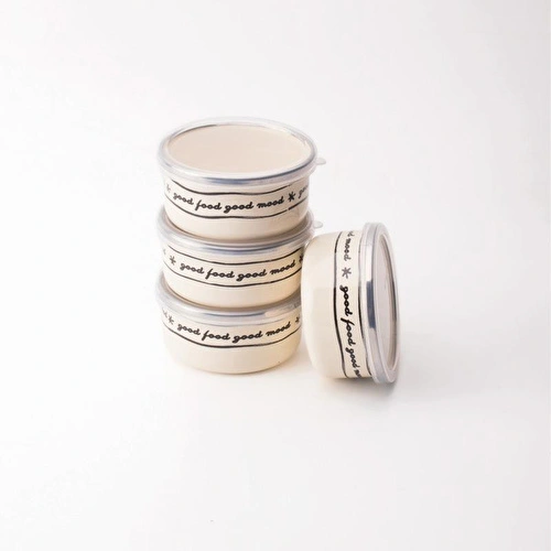 Emaylab Mood Emaye 4’lü Kapaklı Çerezlik, Kahvaltılık, Reçellik, Zeytinlik, Sunumluk Seti 8cm 200 Ml