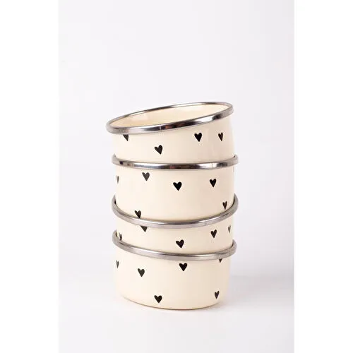 Emaylab Black Cupid Emaye 4’lü Kase Çerezlik, Kahvaltılık, Reçellik, Zeytinlik, Sunumluk Seti 8cm 200 Ml Emaylab Black Cupid Emaye 4’lü Kase Çerezlik, Kahvaltılık, Reçellik, Zeytinlik, Sunumluk Seti 8cm 200 Ml