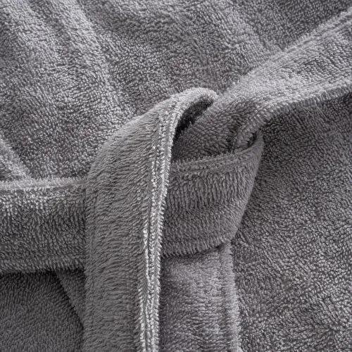 Green Black Rosalya Aile Bornoz Seti 10 Parça %100 Pamuk Nakışlı Pudra-gri