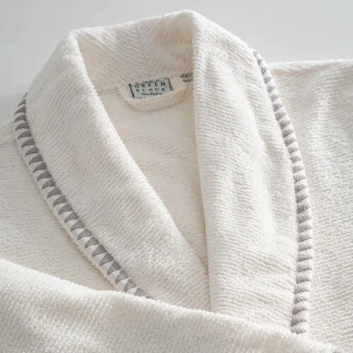 Green Black Tria Aile Bornoz Seti 10 Parça %100 Pamuk Jakarlı Vizon-krem