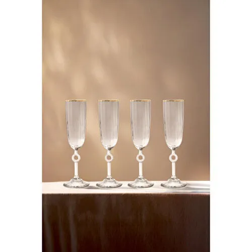 Rakle Elite Gold 4'lü Kahve Yanı Bardağı Seti 150 Cc