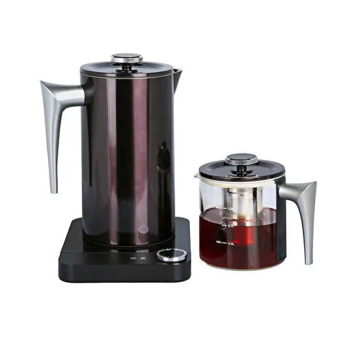 Berghoff Gem 1.7 Litre Siyah Gümüş Kulplu Çay Makinesi