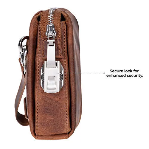 Bloominbag Forte Wrist Heritage Saddle Unisex Kilitli Clutch Çanta