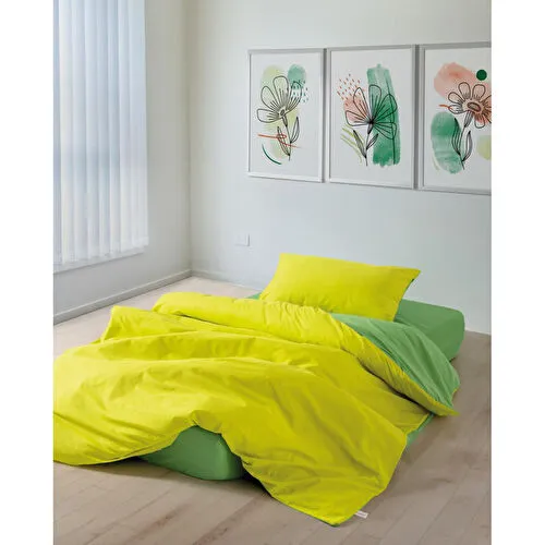 Cozy Home popping Colors Tek Kişilik Lastikli Çarşaflı Nevresim Takımı Sage Sarı-yeşil Cozy Home popping Colors Tek Kişilik Lastikli Çarşaflı Nevresim Takımı Sage Sarı-yeşil