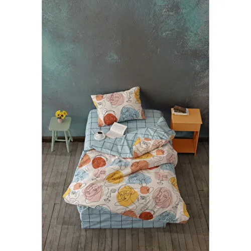 Cozy Home Tek Kişilik Lastikli Çarşaflı Nevresim Takımı Modern Mint