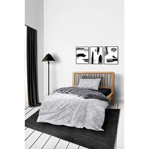 Cozy Home mono Tek Kişilik Lastikli Çarşaflı Nevresim Takımı Maze Siyah Cozy Home mono Tek Kişilik Lastikli Çarşaflı Nevresim Takımı Maze Siyah