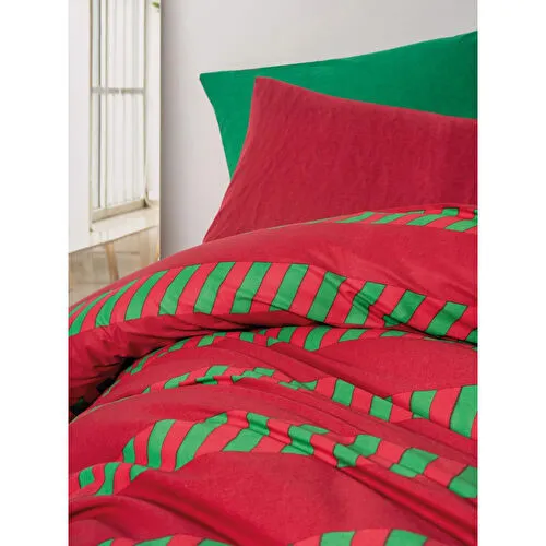 Cozy Home Festive Çift Kişilik Lastikli Çarşaflı Nevresim Takımı Holly Yeşil