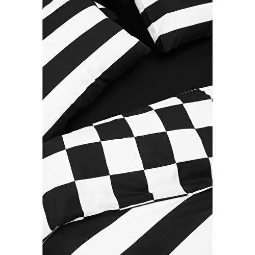 Cozy Home Mono Çift Kişilik Lastikli Çarşaflı Nevresim Takımı Code Siyah Cozy Home Mono Çift Kişilik Lastikli Çarşaflı Nevresim Takımı Code Siyah