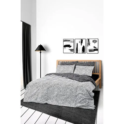 Cozy Home Mono Çift Kişilik Lastikli Çarşaflı Nevresim Takımı Maze Siyah Cozy Home Mono Çift Kişilik Lastikli Çarşaflı Nevresim Takımı Maze Siyah
