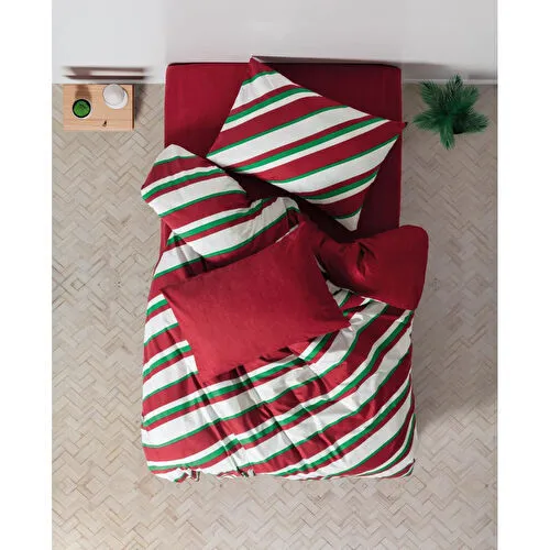 Cozy Home festive Tek Kişilik Lastikli Çarşaflı Nevresim Takımı Merry Kırmızı Cozy Home festive Tek Kişilik Lastikli Çarşaflı Nevresim Takımı Merry Kırmızı