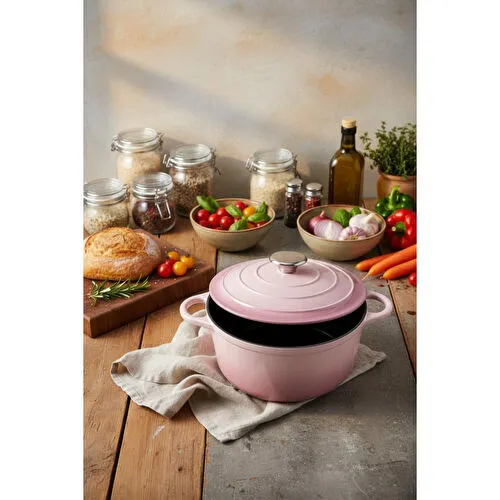 Bernardo Intensa Döküm Tencere Pembe 24cm Bernardo Intensa Döküm Tencere Pembe 24cm