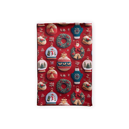 The Mia Modern Figür Desenli Masa Örtüsü 150x240 Cm Kırmız