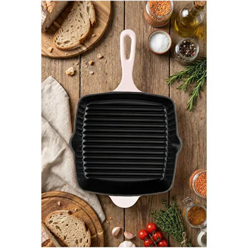 Bernardo Intensa Döküm Kare Tava Pembe 26cm