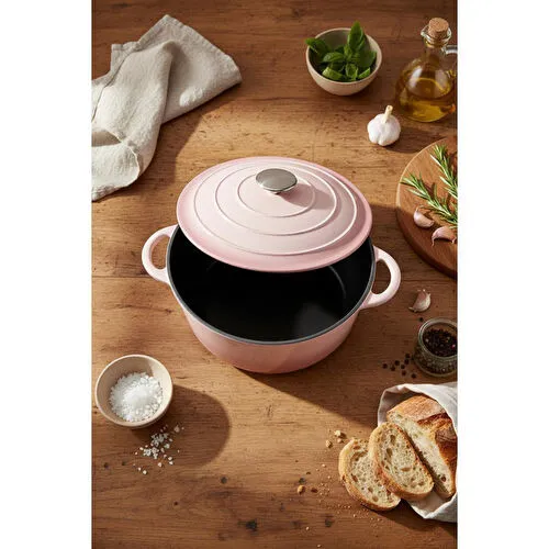 Bernardo Intensa Döküm Tencere Pembe 28cm Bernardo Intensa Döküm Tencere Pembe 28cm