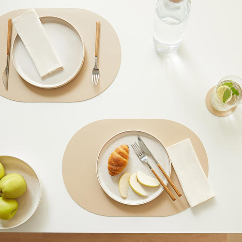 Home Wave 4'lü Bej/taş Renk Suni Deri Amerikan Servis Set 45 X 30 Cm Home Wave 4'lü Bej/taş Renk Suni Deri Amerikan Servis Set 45 X 30 Cm