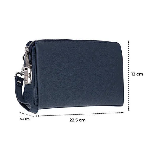 Bloominbag Forte Wrist Midnight Navy Unisex Kilitli Clutch Çanta