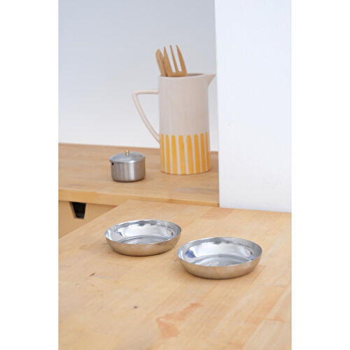 Beige & Stone Çelik 11,5 Cm Atıştırmalık Sosluk 2'li Mini Tabak