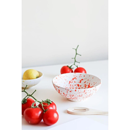 Beige & Stone Seramik Turuncu Benekli Salata Bowl Kahvaltılık Çorba Büyük Sunum Kase 350 Ml Beige & Stone Seramik Turuncu Benekli Salata Bowl Kahvaltılık Çorba Büyük Sunum Kase 350 Ml