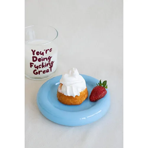 Beige & Stone Seramik Küçük Boy Mavi Donut Tatlı Tabağı