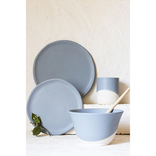 Beige & Stone Natural Stone Gri Seramik Kase