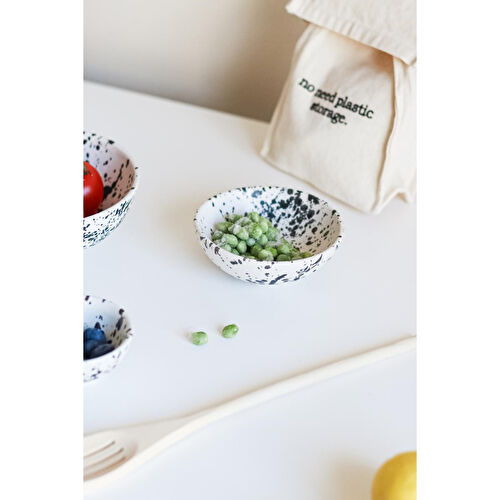 Beige & Stone Seramik Siyah Benekli Çerez Kahvaltılık Orta Sunum Kase 150 Ml